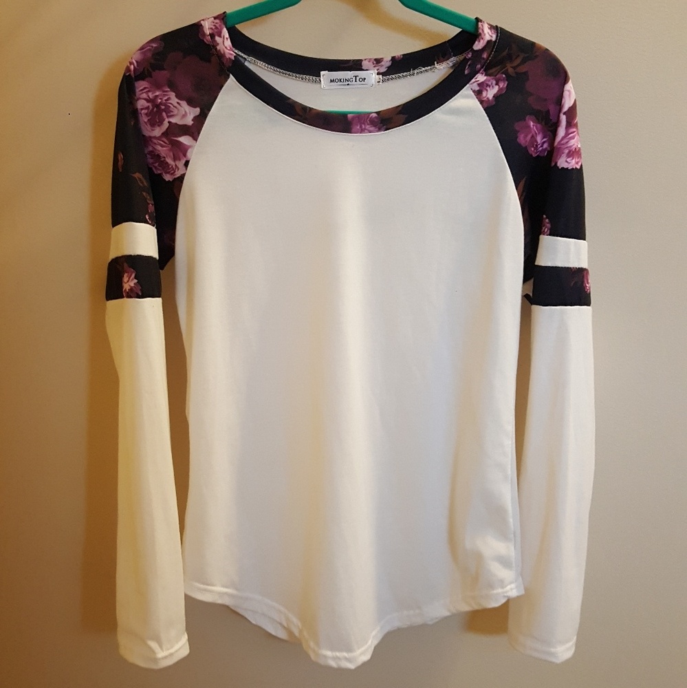Floral Long Sleeve Baseball Tee